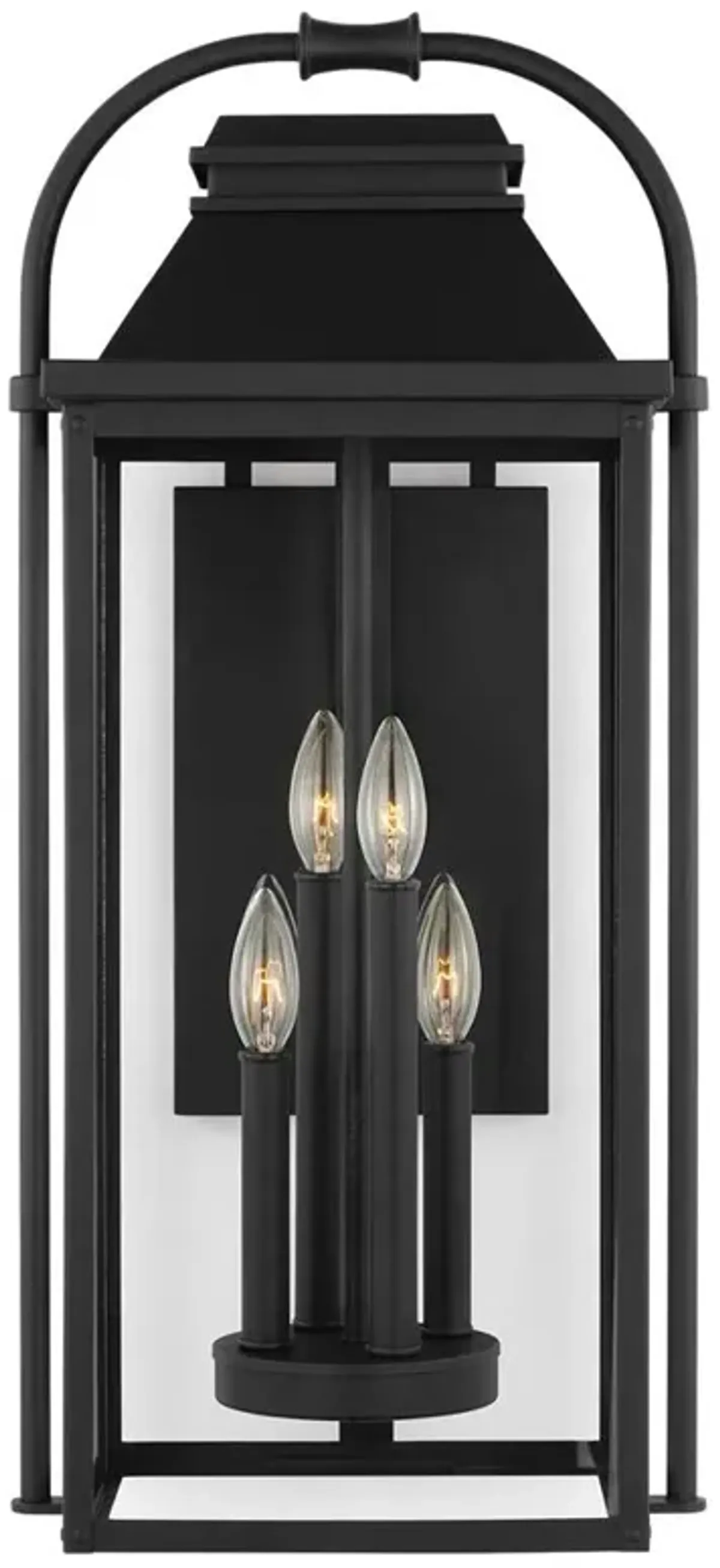 Visual Comfort Studio Wellsworth French Textured Black Lantern Sconce - Large