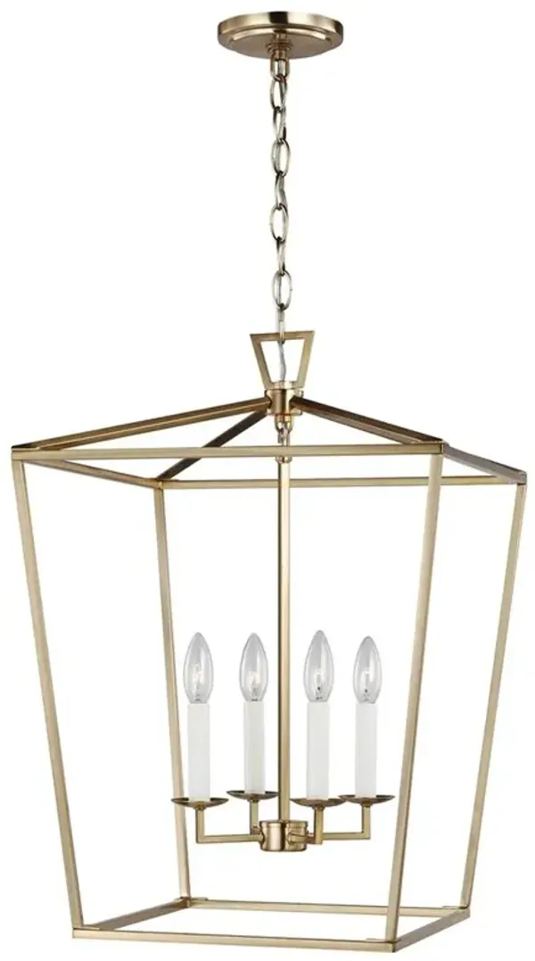 Visual Comfort Studio Dianna Satin Brass 4 Light Lantern Pendant - Medium