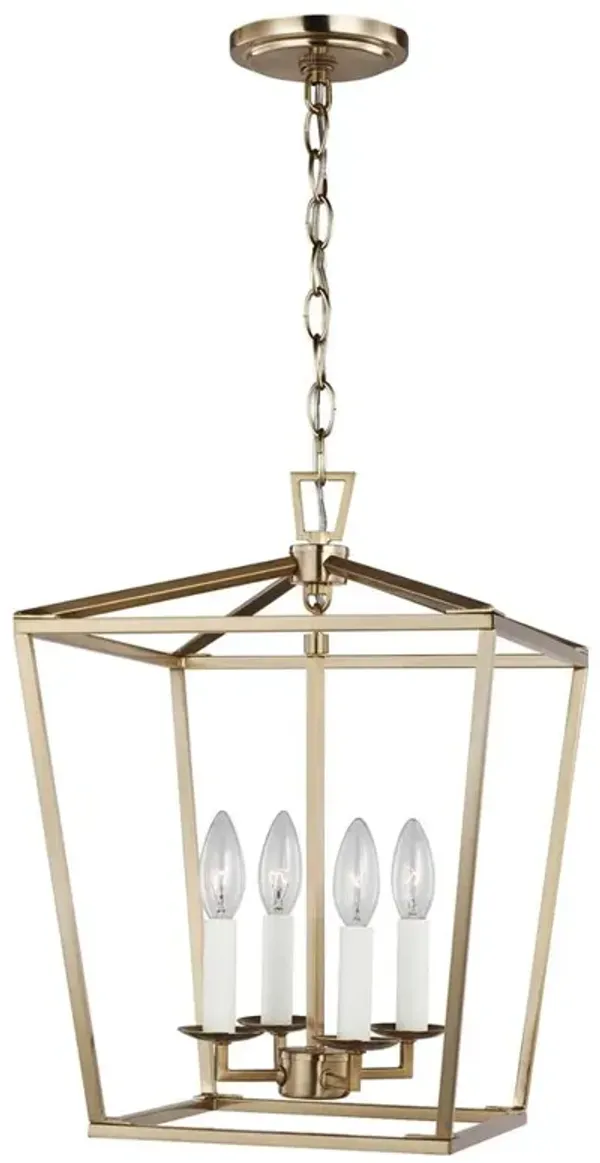 Visual Comfort Studio Dianna Satin Brass 4 Light Lantern Pendant - Small