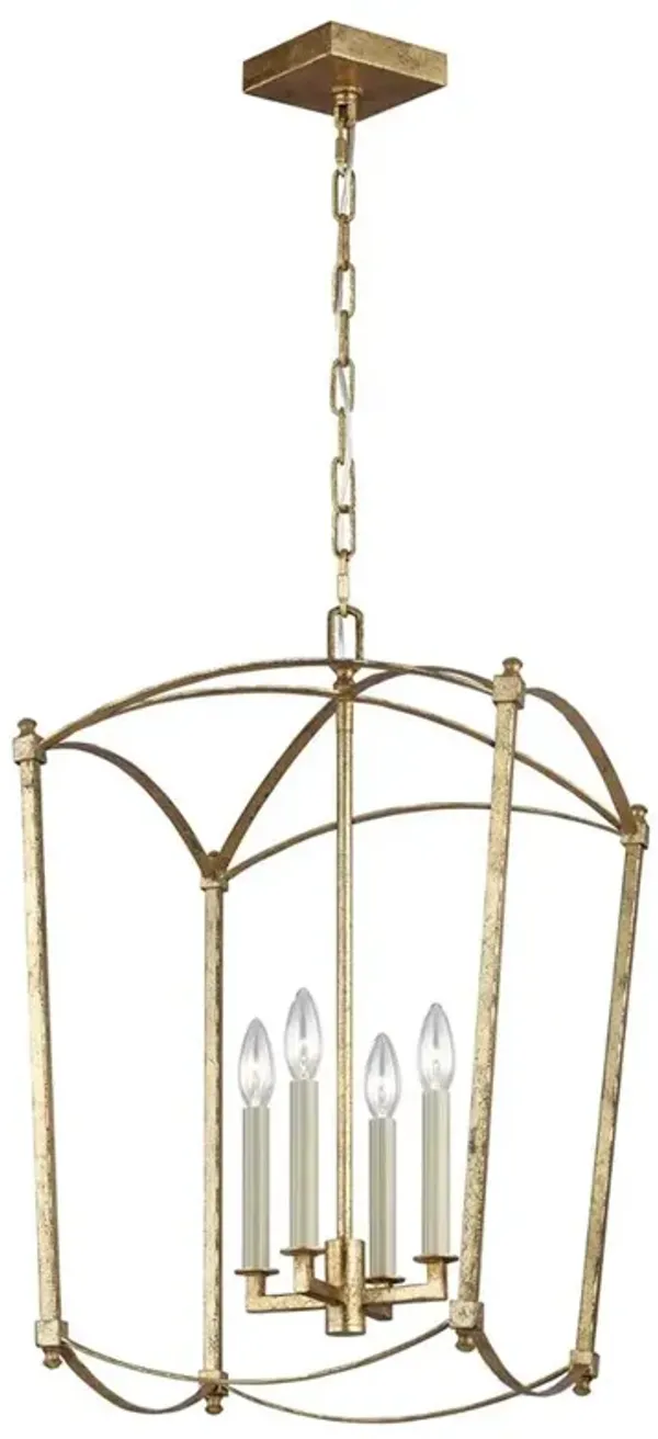 Visual Comfort Studio Thayer Mid Century Antique Gild Lantern - Medium