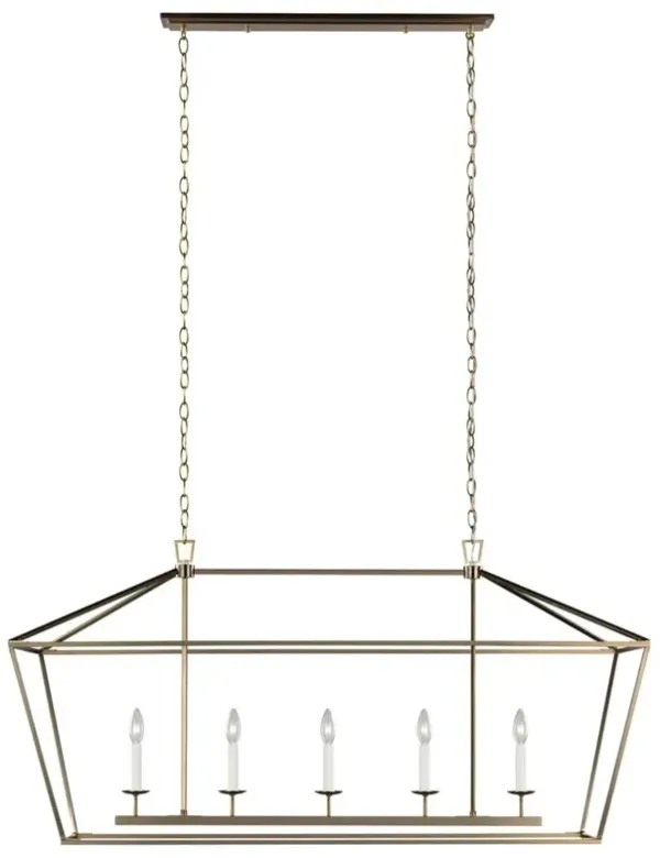 Visual Comfort Studio Dianna Mid Century Satin Brass 5 Light Linear Chandelier
