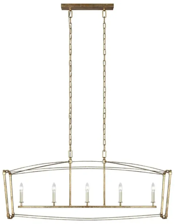 Visual Comfort Studio Thayer Mid Century Antique Gild Linear Chandelier