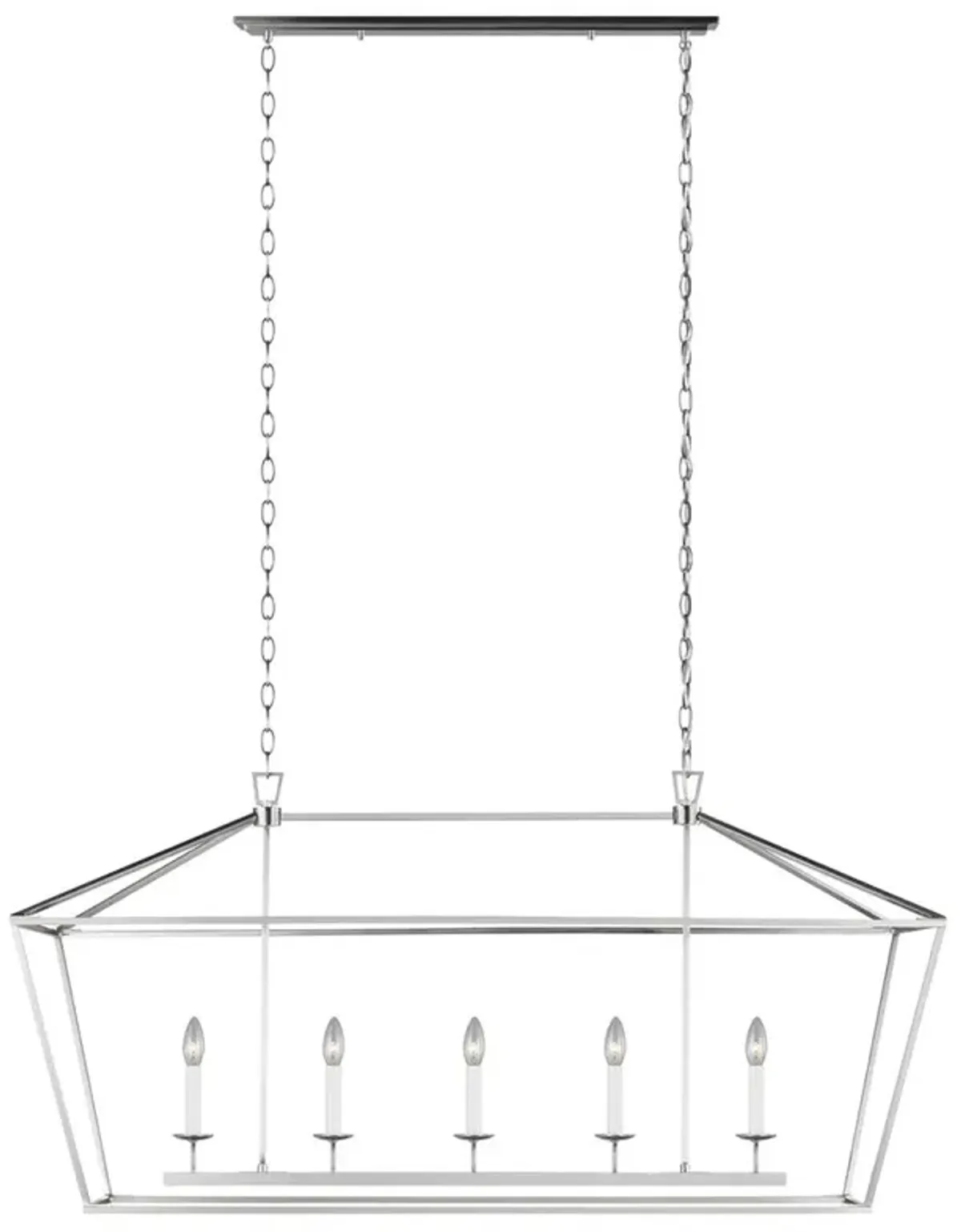 Visual Comfort Studio Dianna Mid Century Brushed Nickel 5 Light Linear Chandelier