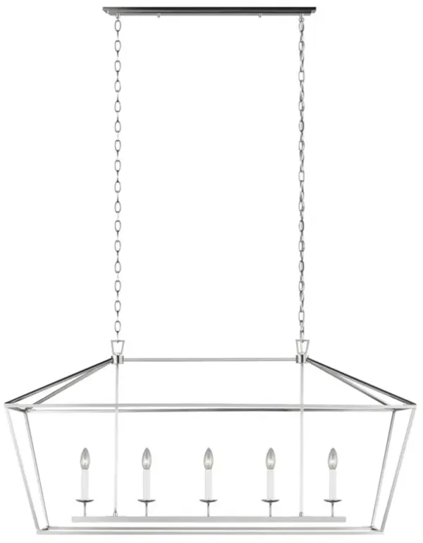 Visual Comfort Studio Dianna Mid Century Brushed Nickel 5 Light Linear Chandelier