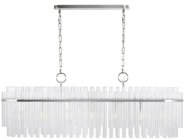 Visual Comfort Studio Beckett Regency Polished Nickel Linear Chandelier