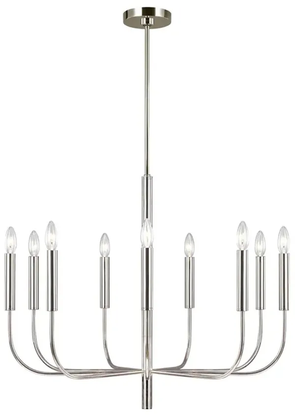 Visual Comfort Studio Brianna Modern Polished Nickel Chandelier - Medium