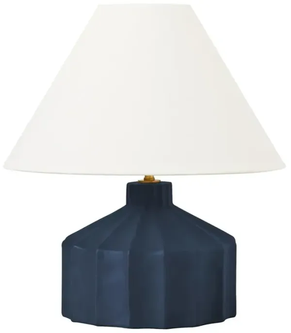 Visual Comfort Studio Veneto Modern Matte Blue Wash Table Lamp - Small