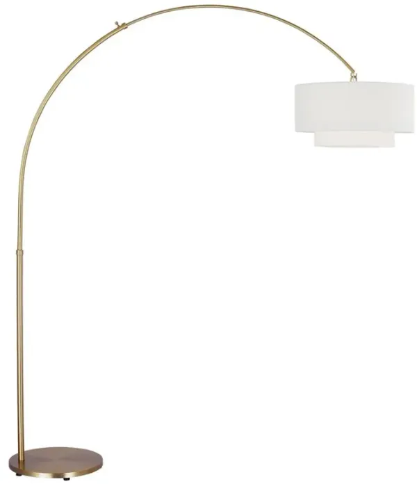 Visual Comfort Studio Sawyer Modern Classic Burnished Brass Floor Lamp