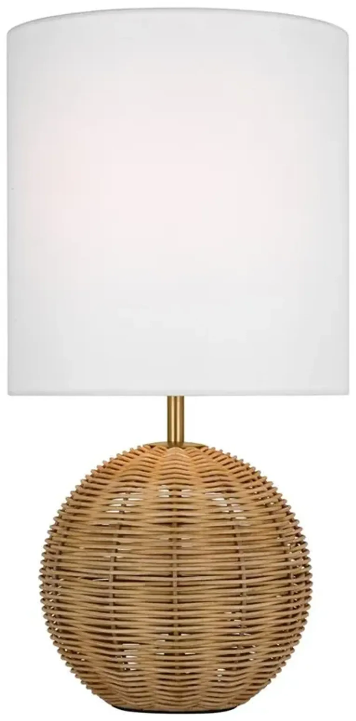 Visual Comfort Studio Mari Coastal Burnished Brass Rattan Table Lamp - Small