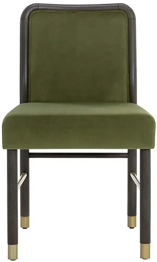 Ambrosia Modern Classic Olive Green Wood Dining Side Chair - Set of 2