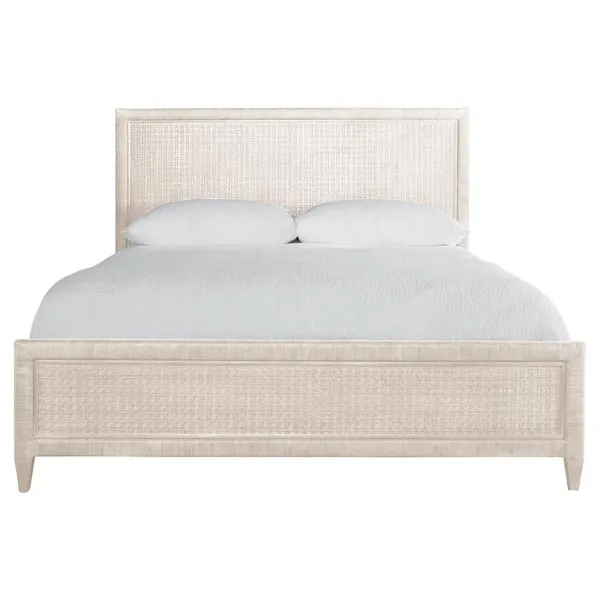 Kalea Coastal Beach Beige Woven Rattan Frame Classic Bed - Queen