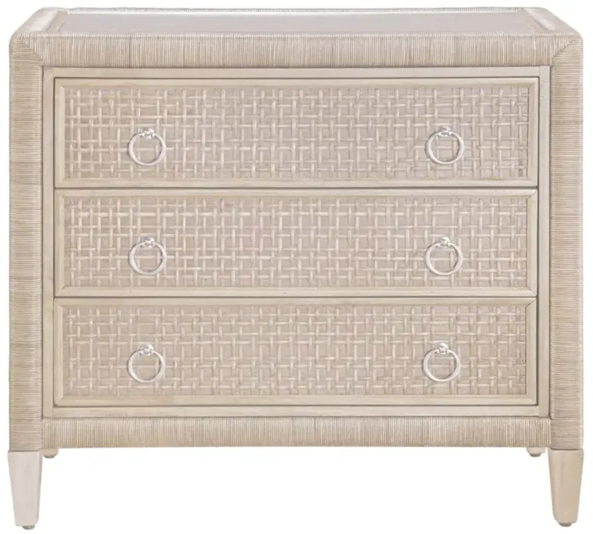 Kalea Coastal Beach Beige Woven Rattan Chest