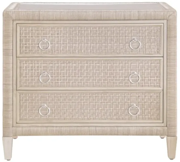 Kalea Coastal Beach Beige Woven Rattan Chest