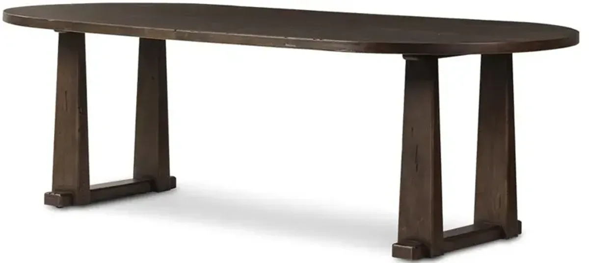 Ayla Aged Pine Oval Dining Table - 98"W