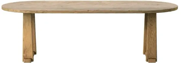 Ayla Worn Oak Oval Dining Table - 98"W