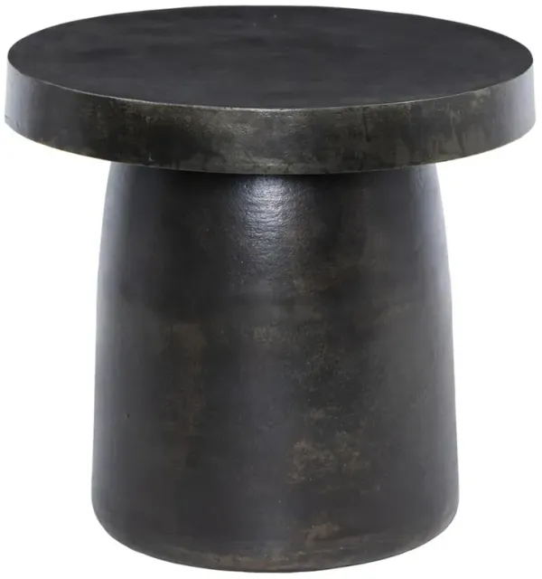 Paz Distressed Bronze Outdoor End Table
