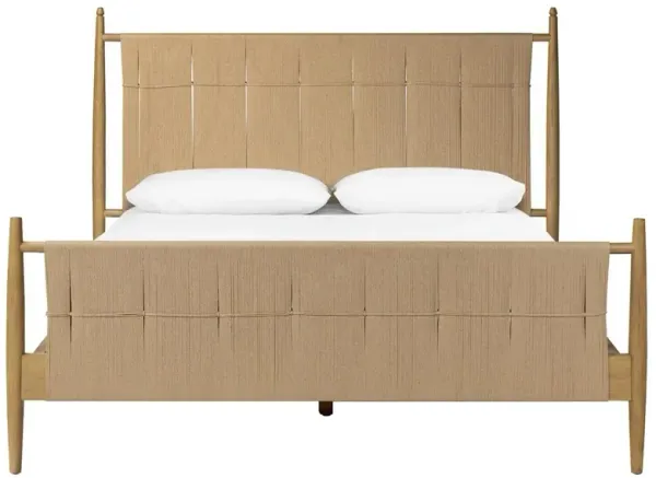 Richard Natural Rush Burnished Parawood Bed - Queen