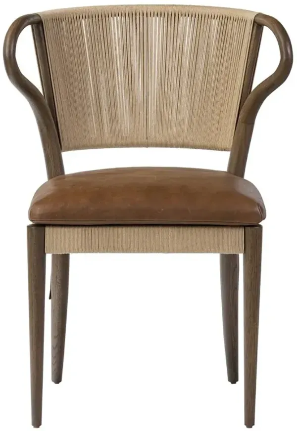 Amira Dulane Mahogany Leather Armless Dining Chair
