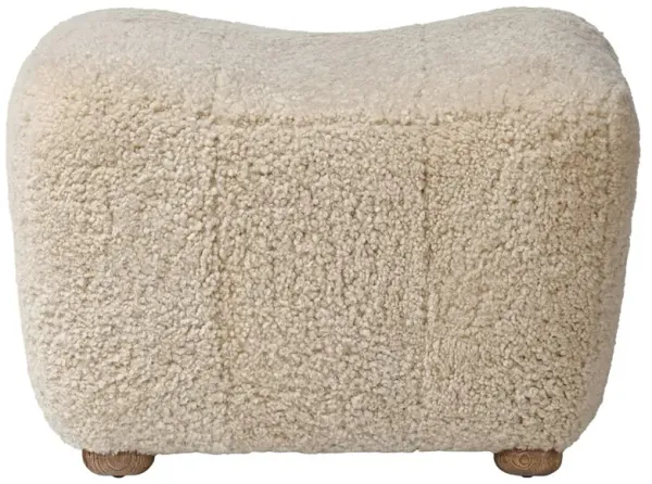 Oslo Beige Shearling Ottoman
