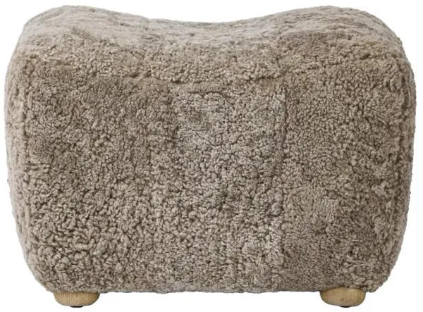 Oslo Taupe Shearling Ottoman
