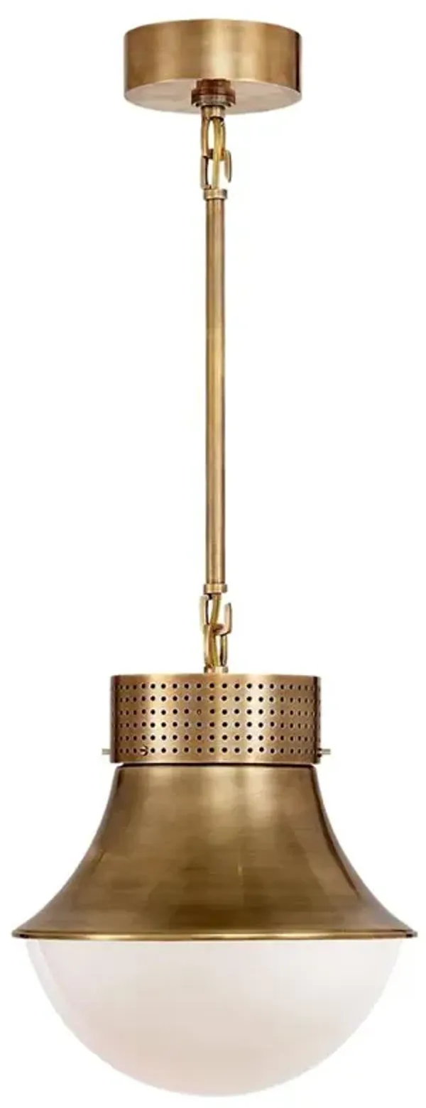 Visual Comfort Precision Modern Classic Antique Burnished Brass Pendant - Small