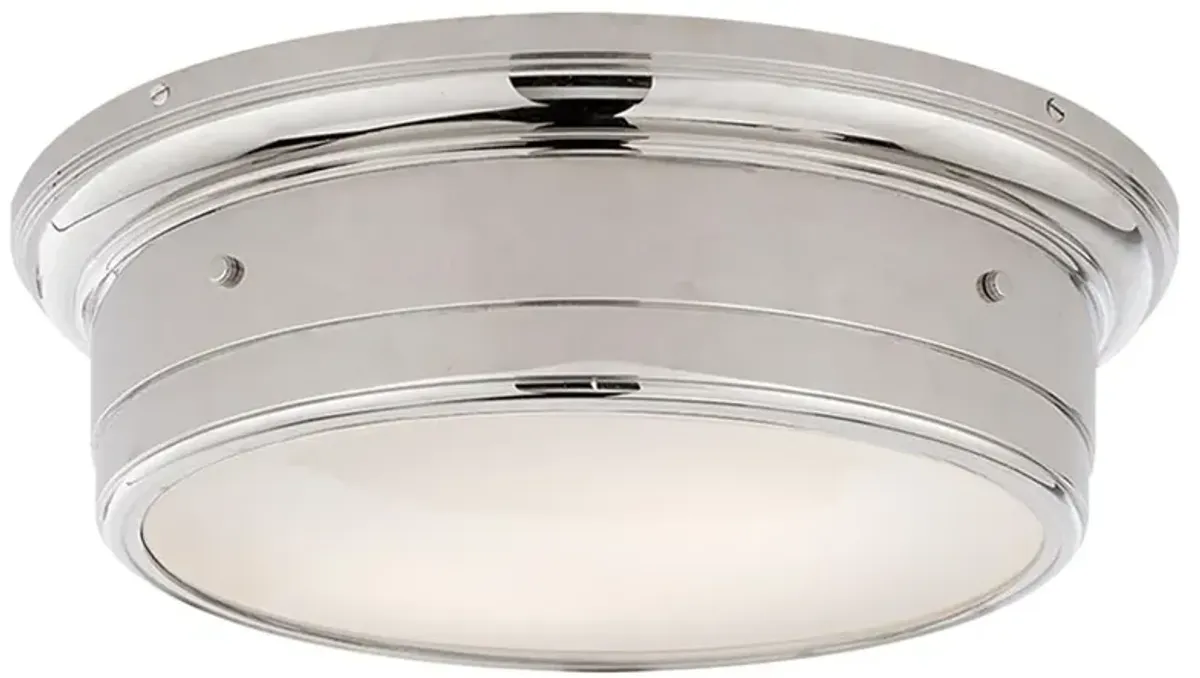 Visual Comfort Siena French Chrome White Glass Flush Mount - Large