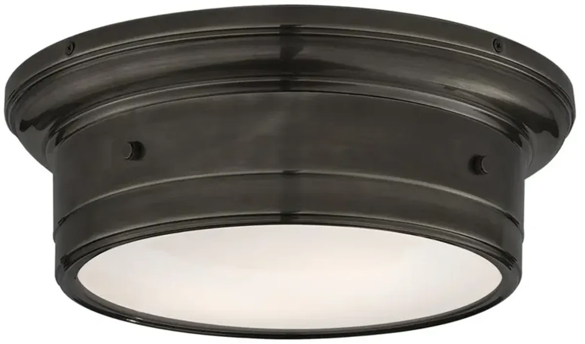 Visual Comfort Siena French Bronze White Glass Flush Mount - Small