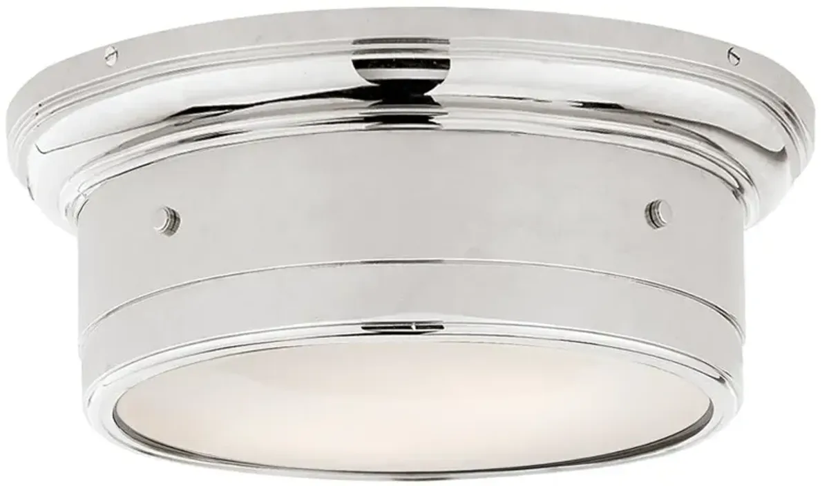 Visual Comfort Siena French Polished Nickel White Glass Flush Mount - Small