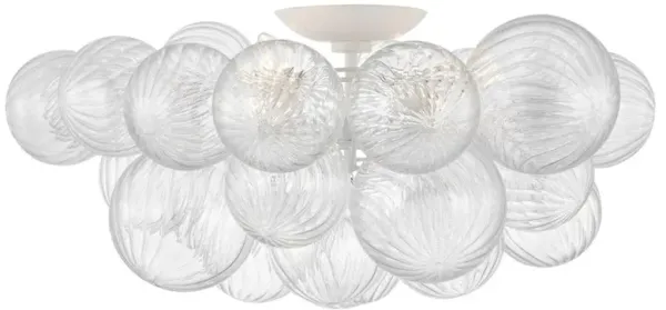 Visual Comfort Talia Plaster White Metal Swirled Glass Flush Mount - Extra Large