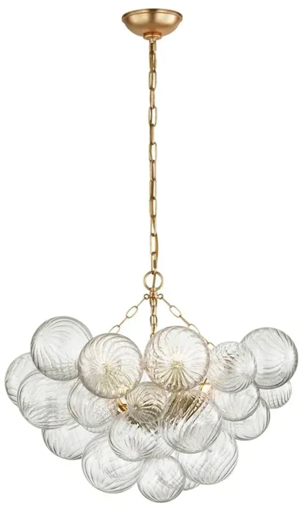 Visual Comfort Talia Modern Gild Metal Swirled Glass Chandelier - Medium