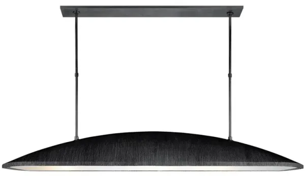 Visual Comfort Utopia Coastal Aged Iron Metal Frosted Acrylic Linear Pendant