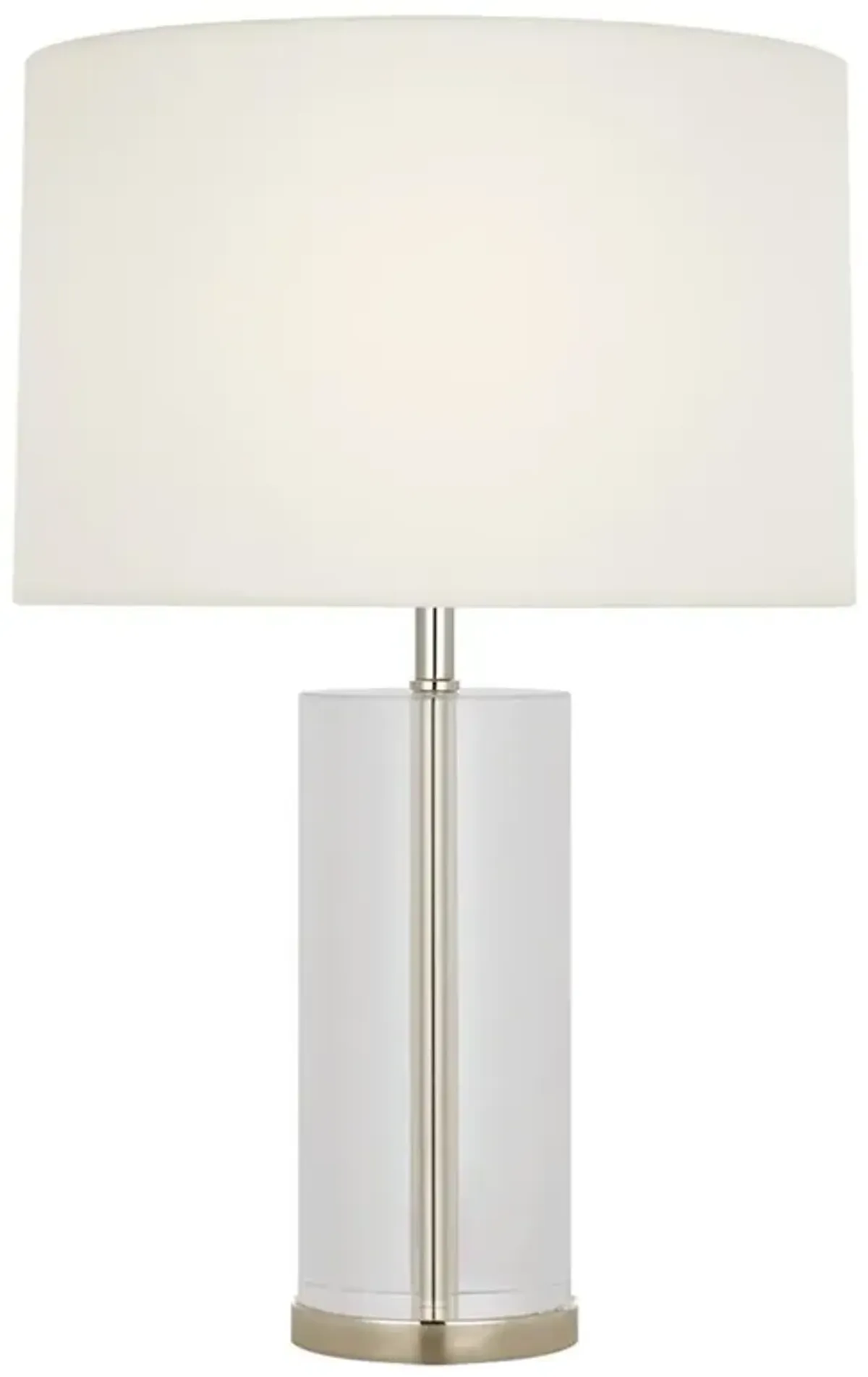 Visual Comfort Lineham Crystal Polished Nickel Cordless Table Lamp - 16"