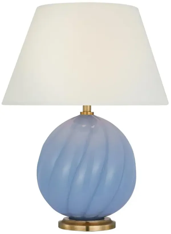 Visual Comfort Talia Modern Classic Blue Glass Cordless Table Lamp - 13"