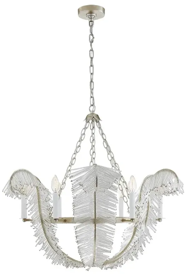 Visual Comfort Calais Regency Burnished Silver Leaf Candle Style Chandelier