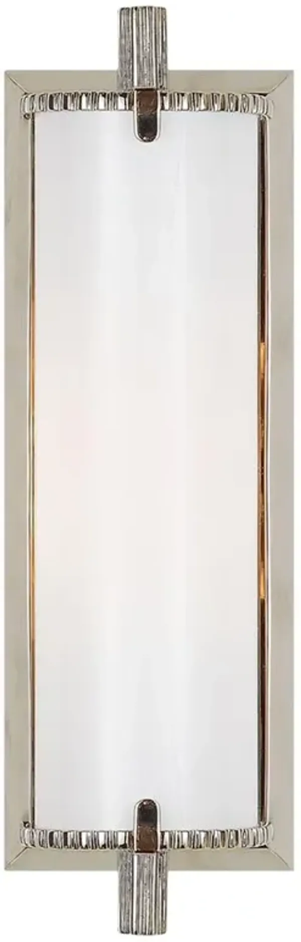 Visual Comfort Calliope Modern Classic Polished Nickel White Glass Bath Sconce - Short