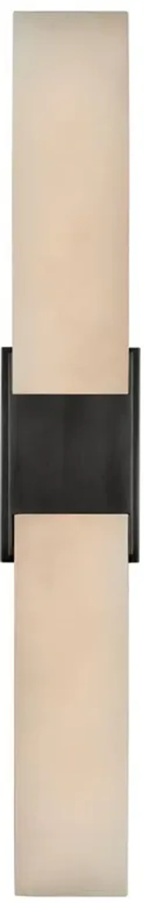 Visual Comfort Covet Modern Bronze Metal Alabaster Double Box Sconce