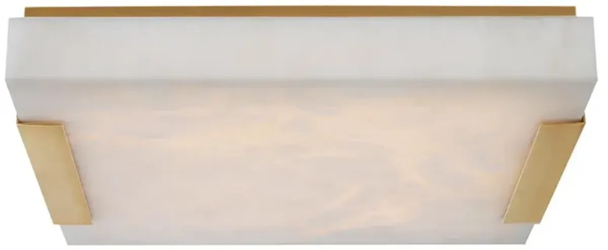 Visual Comfort Covet Modern Antique Brass Alabaster Flush Mount - Large