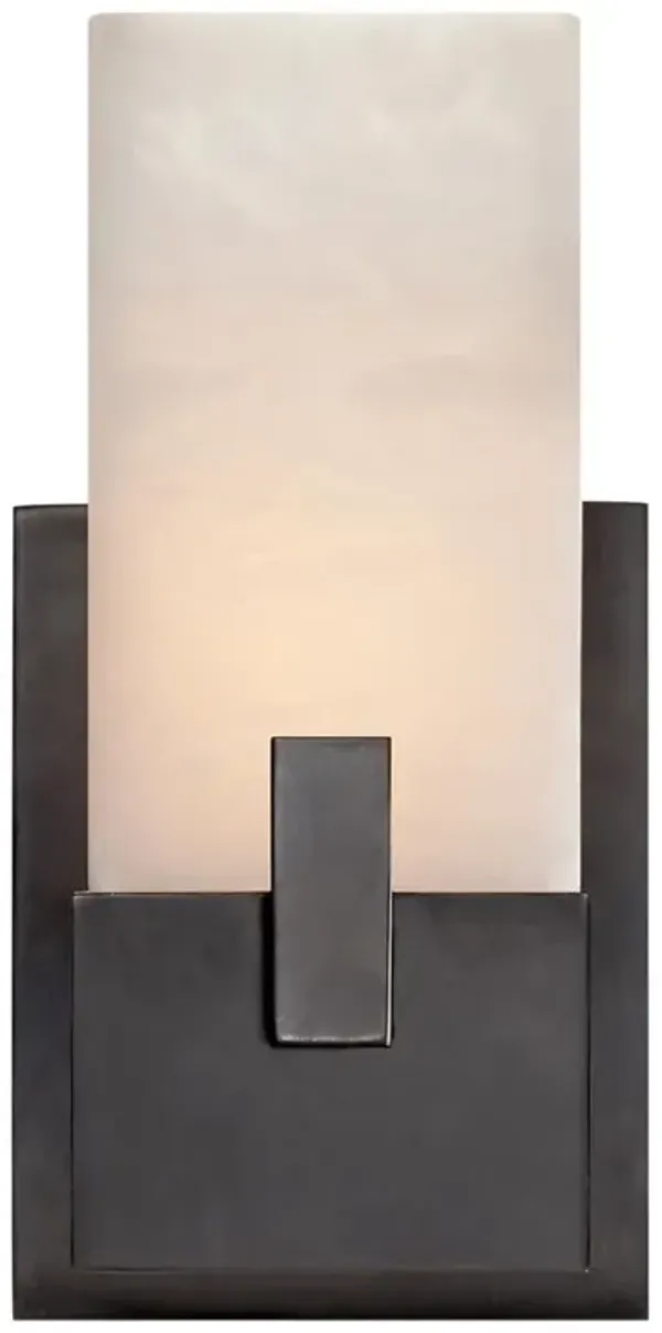 Visual Comfort Covet Modern Bronze Metal Alabaster Clip Bath Sconce