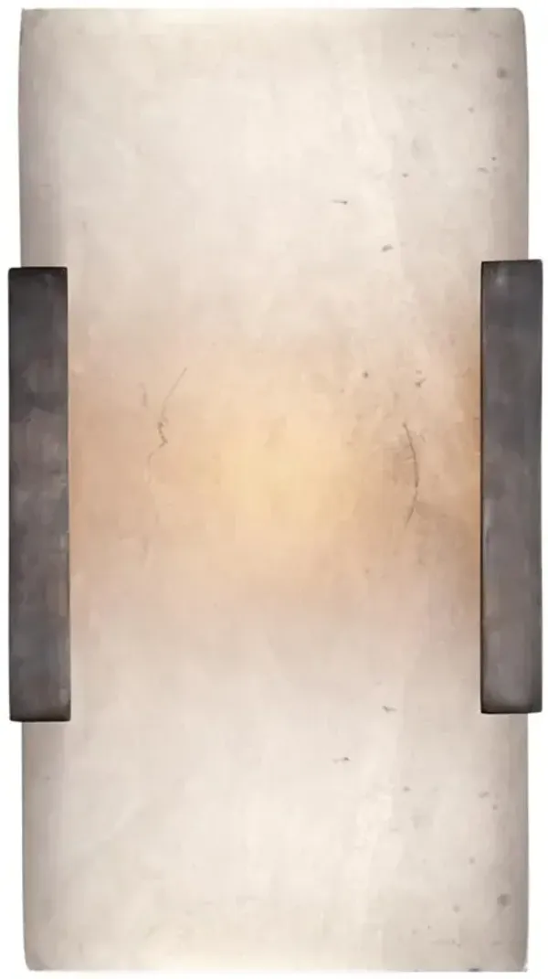 Visual Comfort Covet Modern Bronze Metal Alabaster Wide Clip Bath Sconce