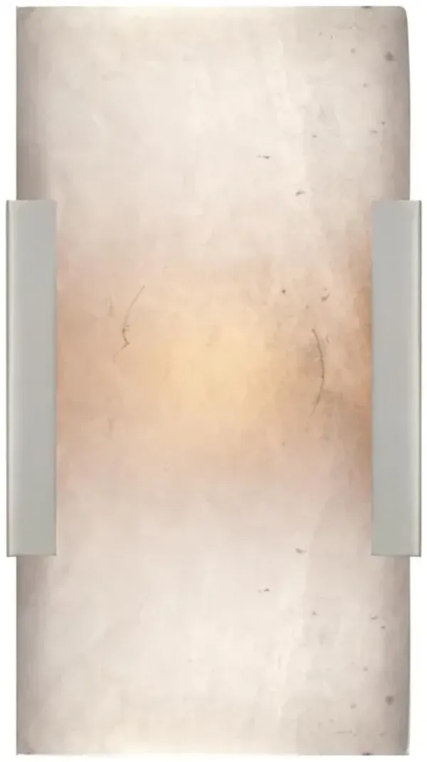 Visual Comfort Covet Modern Polished Nickel Alabaster Wide Clip Bath Sconce