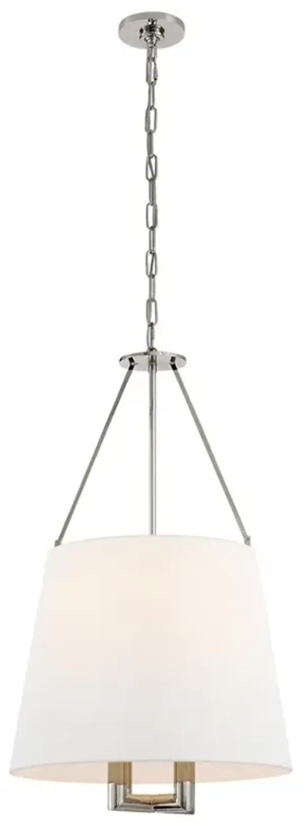 Visual Comfort Dalston Modern Classic Polished Nickel Linen Hanging Shade Pendant