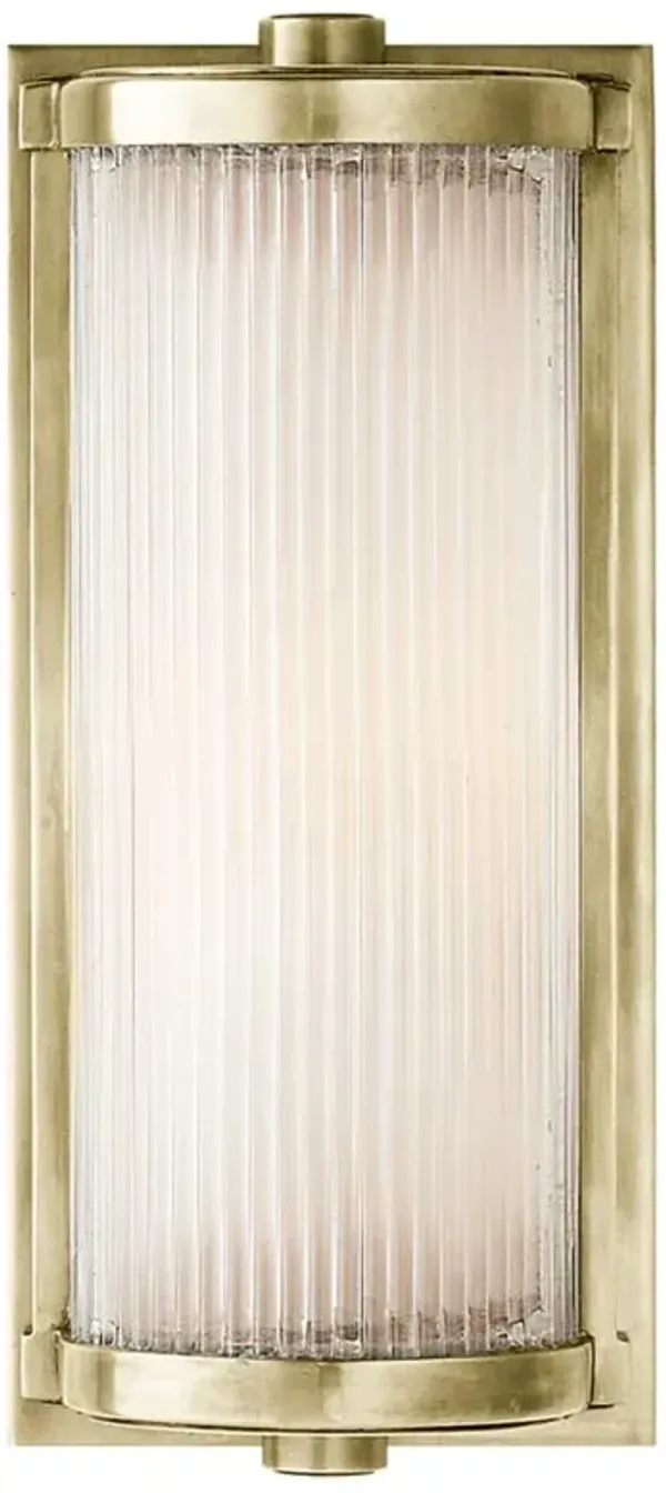 Visual Comfort Dresser Modern Antique Nickel Frosted Glass Sconce - Short