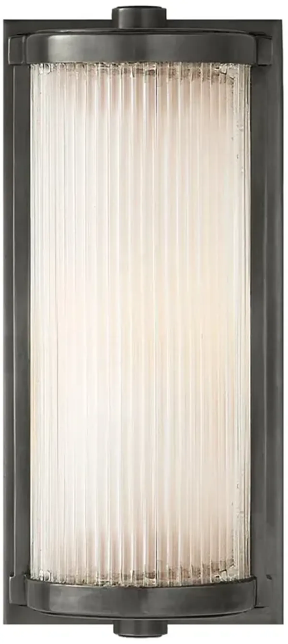 Visual Comfort Dresser Modern Bronze Metal Frosted Glass Sconce - Short