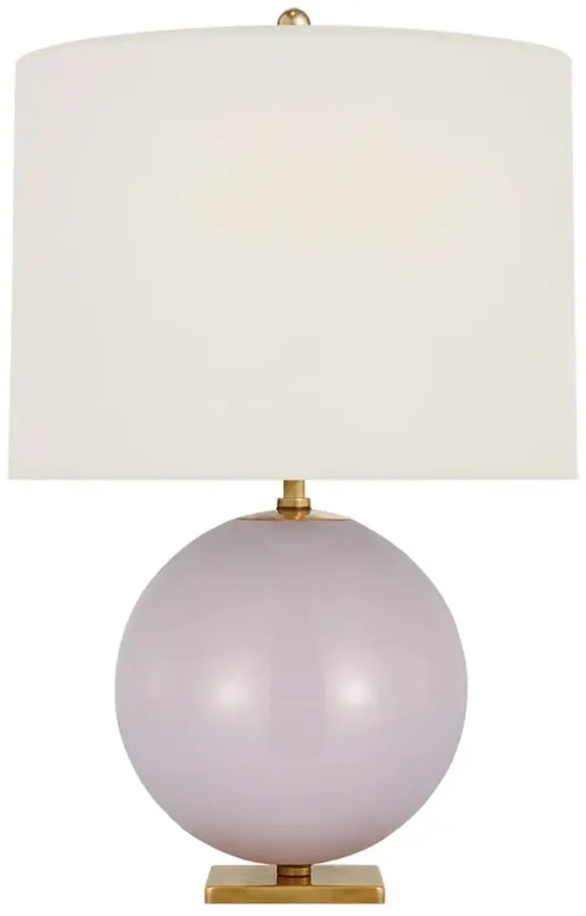 Visual Comfort Elsie Modern Classic Lilac Glass Cream Linen Shade Table Lamp