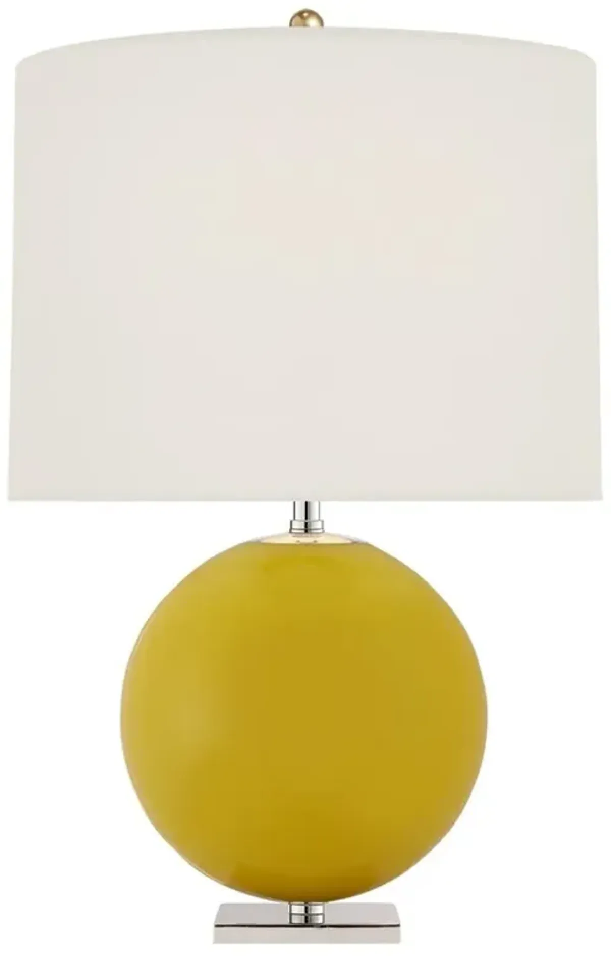 Visual Comfort Elsie Modern Classic Yellow Glass Cream Linen Shade Table Lamp