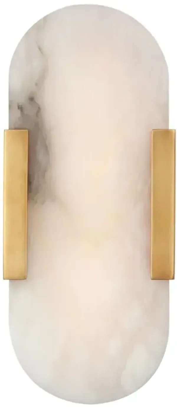 Visual Comfort Melange Antique Burnished Brass Alabaster Elongated Sconce - 10"