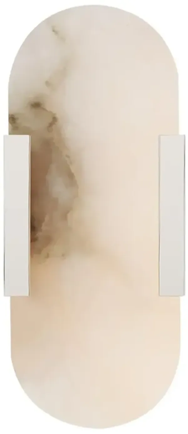 Visual Comfort Melange Modern Polished Nickel Alabaster Elongated Sconce - 10"