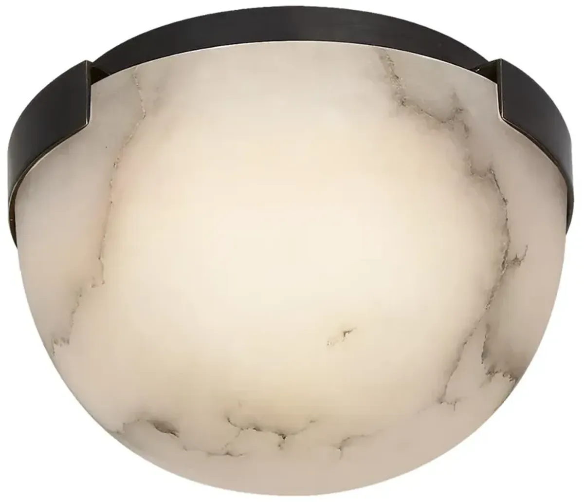 Visual Comfort Melange Modern Bronze Metal Alabaster Shade Solitaire Flush Mount