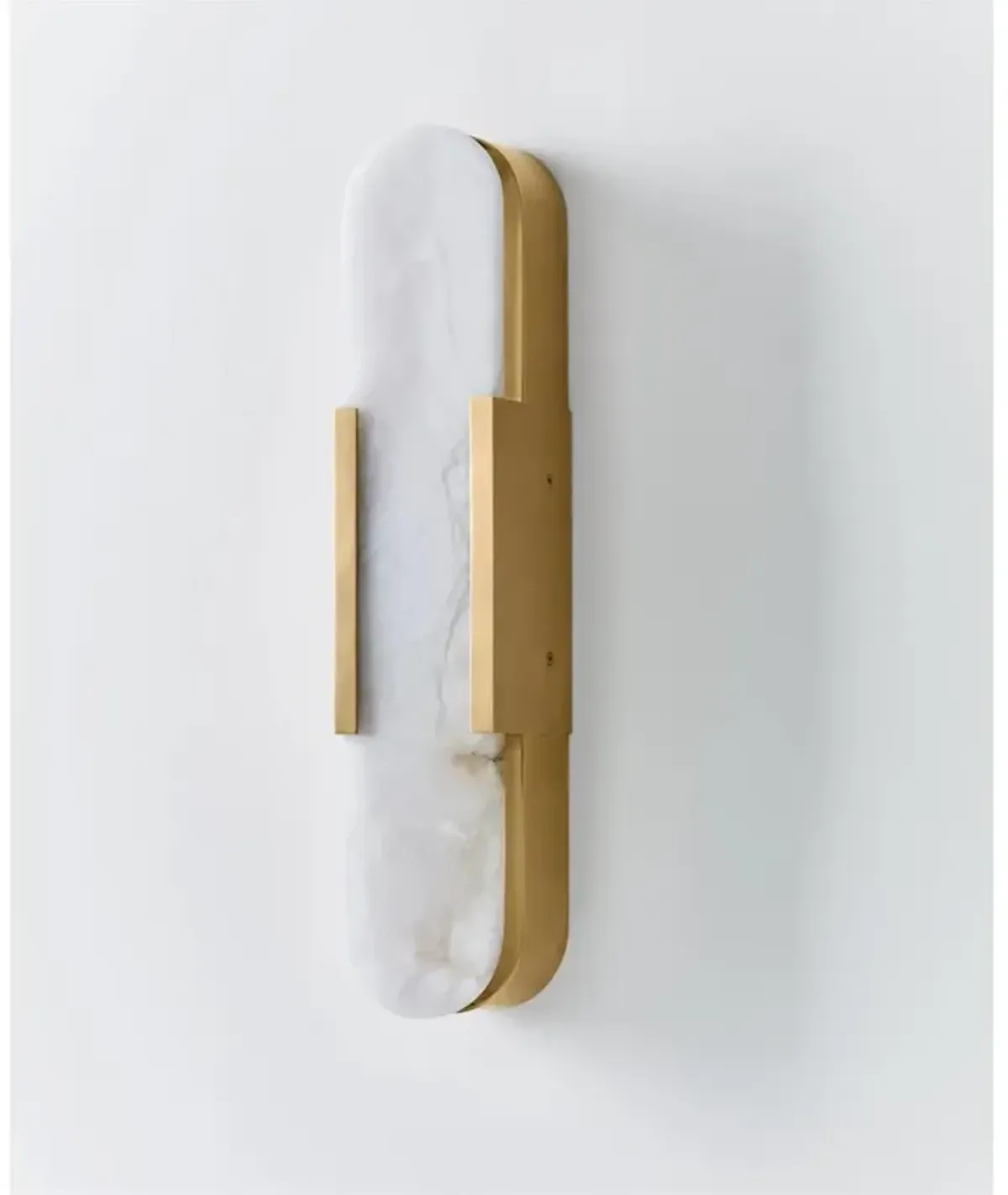 Visual Comfort Melange Modern Classic Antique Brass Alabaster Elongated Sconce