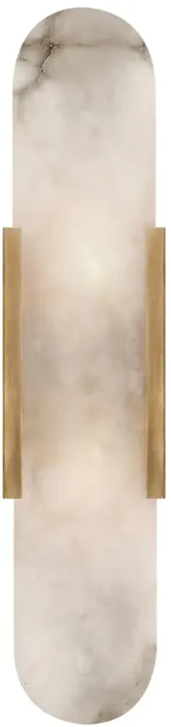 Visual Comfort Melange Modern Classic Antique Brass Alabaster Elongated Sconce